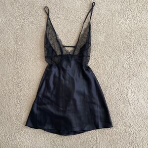 Victoria's Secret Black Lace Trimmed Coquette Fairycore Lingerie NWT - Size L